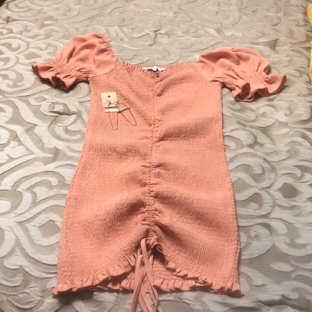 New with no tags peach mauve dress